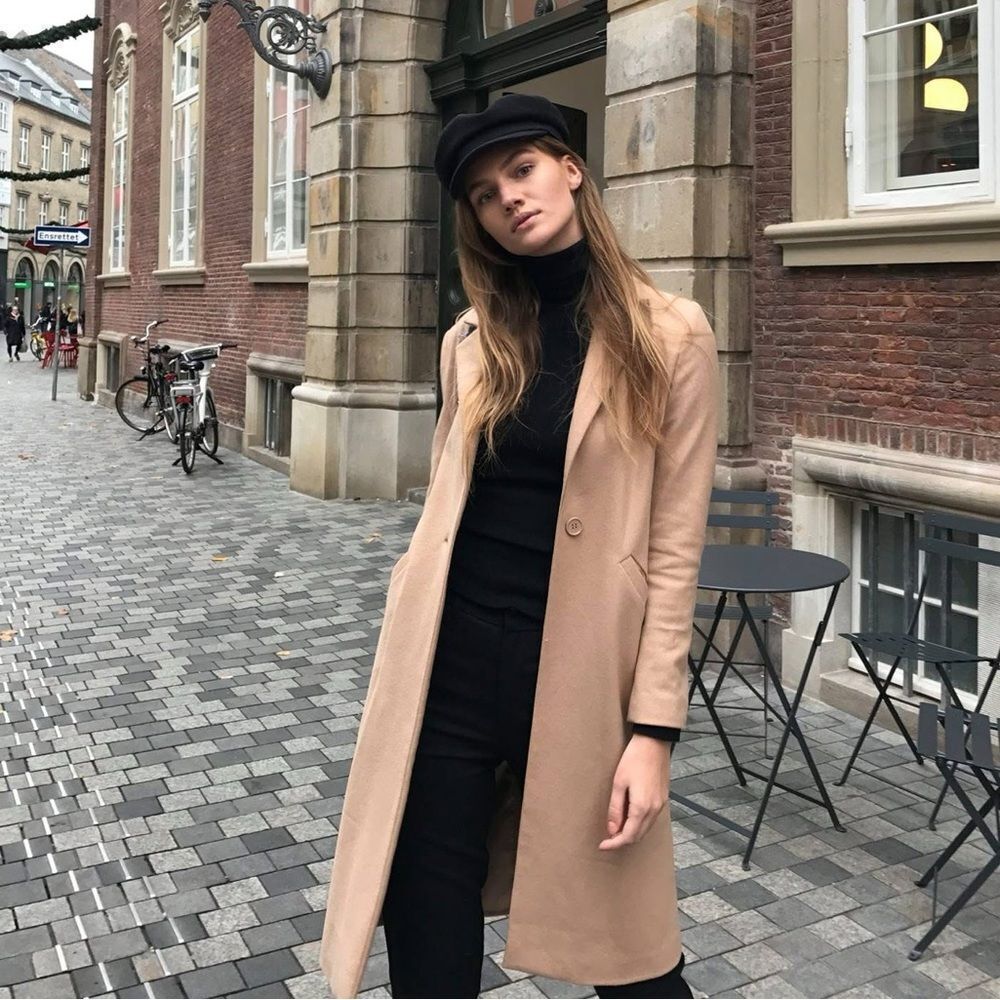 Vanessa Moe X Na - KD Camel Long Coat with Single-Button Front